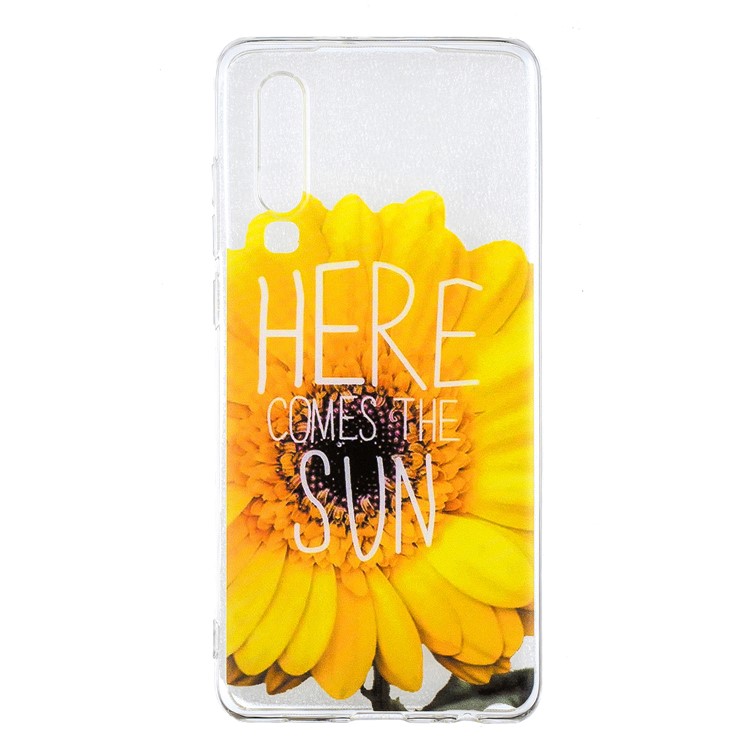 Impresión de Patrones Case Protector de TPU Suave Para Huawei P30 - Girasol