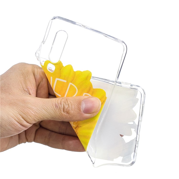 Impresión de Patrones Case Protector de TPU Suave Para Huawei P30 - Girasol