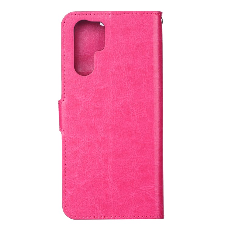 Crazy Horse Texture Wallet Stand Cuir Flip Basing Pour Huawei P30 Pro - Rose-3