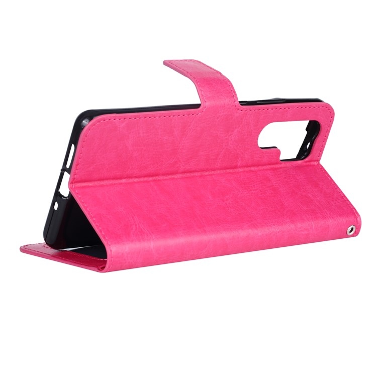 Cavalo Louco Textura Carteira Suporte De Couro Flip Case Para Huawei P30 Pro - Rosa-4