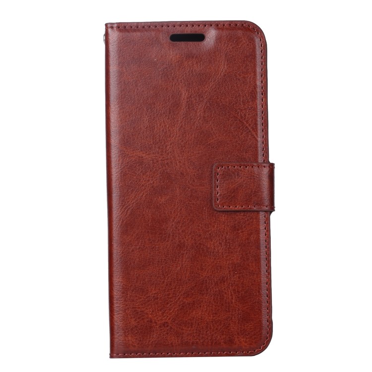 Cavalo Louco Textura Carteira Suporte De Couro Caso De Telefone Celular Para Huawei P30 Pro - Castanho-2