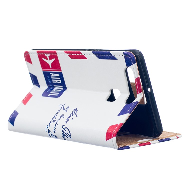 Leather Stand Case with Card Slots for Huawei P9 - Retro Postmark-3