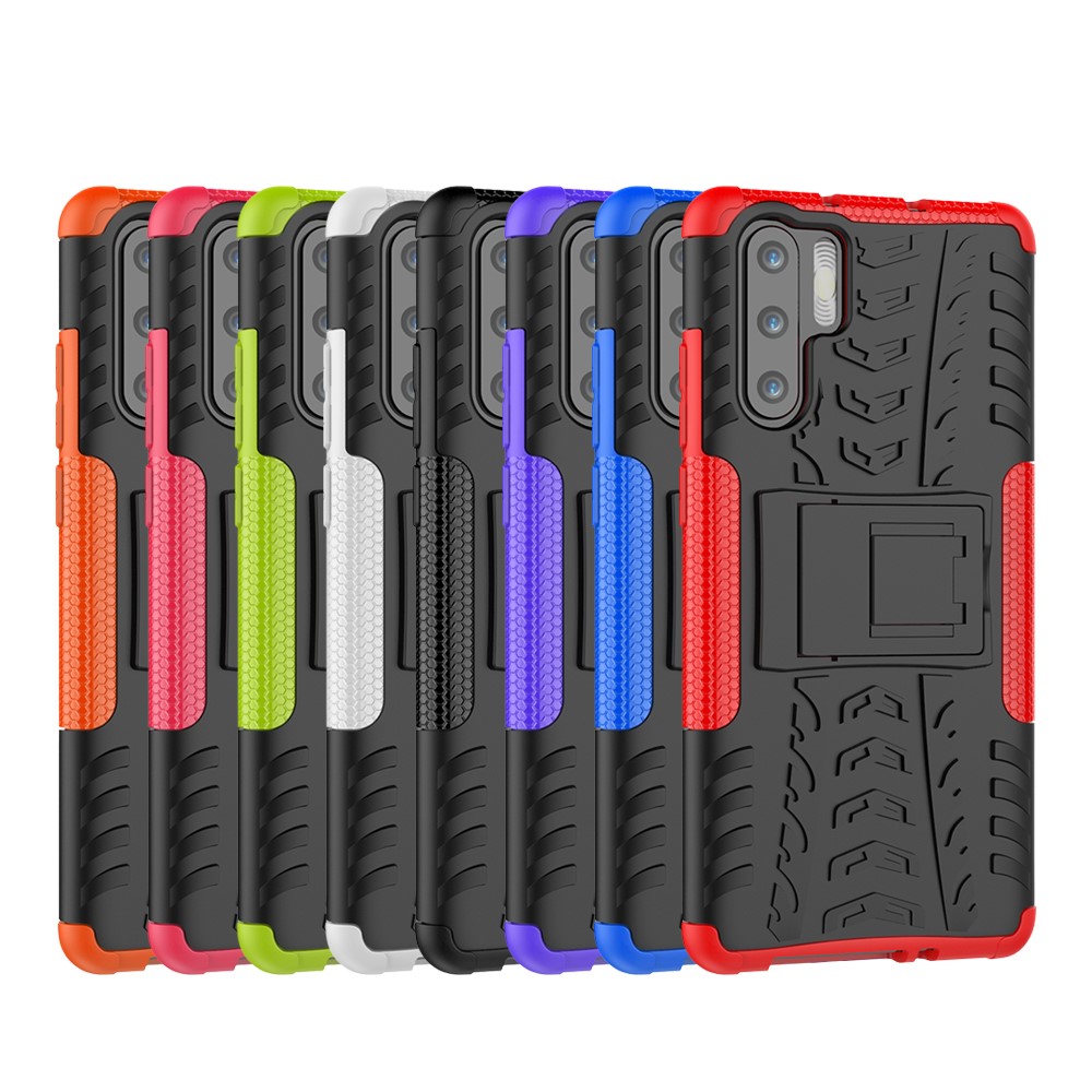 Anti-slip PC + TPU Hybrid Case with Kickstand for Huawei P30 Pro - Black-10