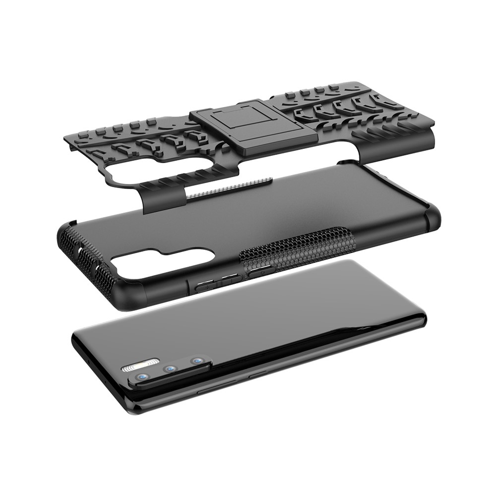 Anti-slip PC + TPU Hybrid Case with Kickstand for Huawei P30 Pro - Black-6
