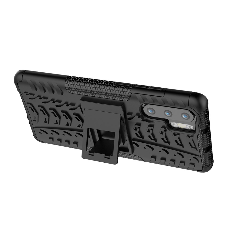 Anti-slip PC + TPU Hybrid Case Con Kickstand Para Huawei P30 Pro - Negro-8