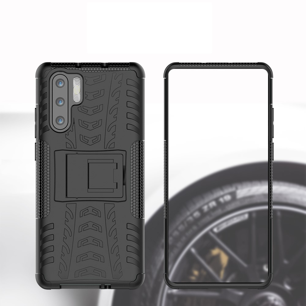 Anti-slip PC + TPU Hybrid Case Con Kickstand Para Huawei P30 Pro - Negro-9