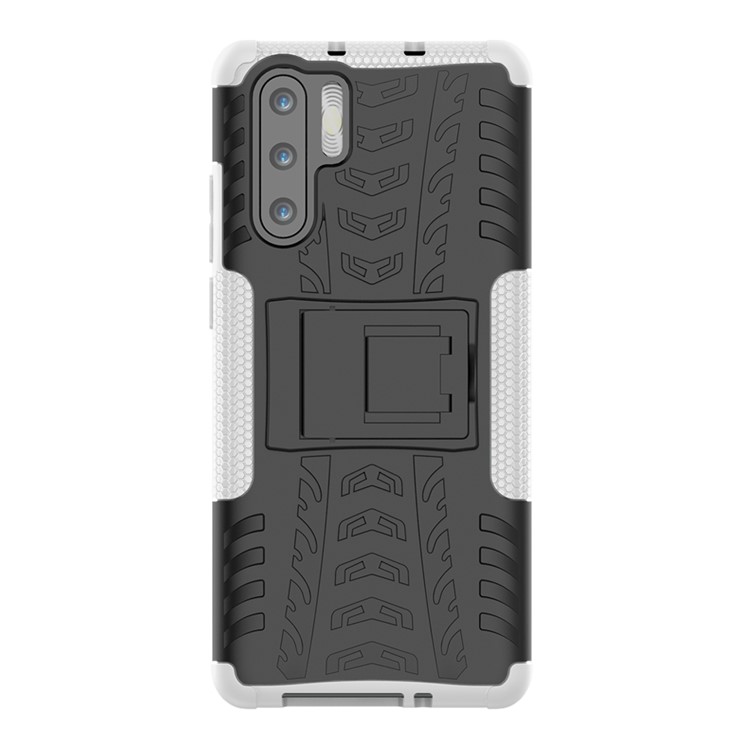 Anti-slip PC + TPU Hybrid Cover with Kickstand for Huawei P30 Pro - White-3