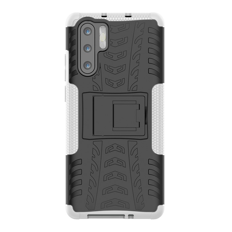 Anti-slip-pc + TPU Hybrid-cover Mit Kickstand Für Huawei P30 Pro - Weiß