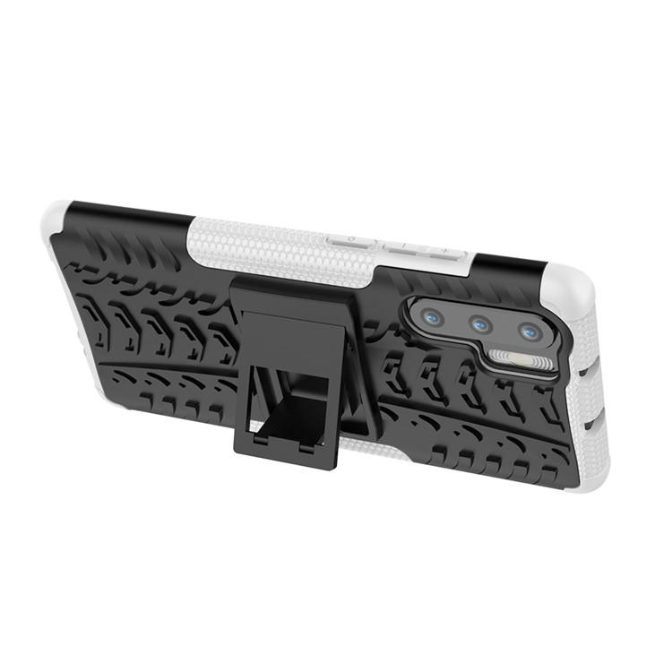 Anti-slip PC + TPU Hybrid Cover with Kickstand for Huawei P30 Pro - White-8