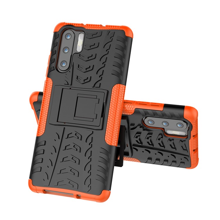 Anti-slip PC + TPU Hybrid Mobile Phone Case with Kickstand for Huawei P30 Pro - Orange-2