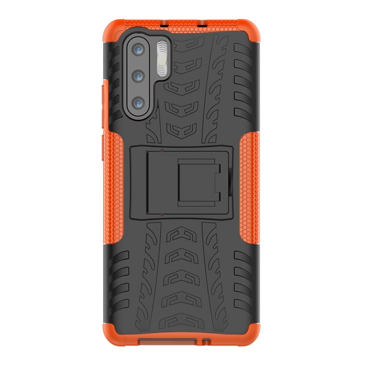 Anti-slip PC + TPU Hybrid Mobile Phone Case with Kickstand for Huawei P30 Pro - Orange-3