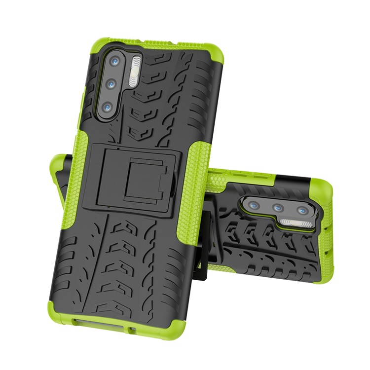 Anti-slip PC + TPU Hybrid Cover Shell with Kickstand for Huawei P30 Pro - Green-2