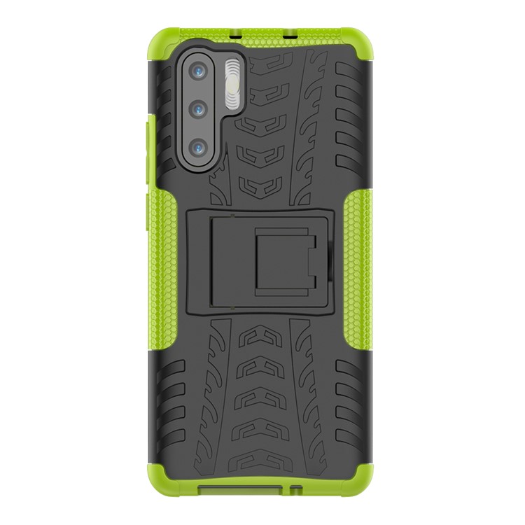 Anti-slip PC + TPU Hybrid Cover Shell with Kickstand for Huawei P30 Pro - Green-3