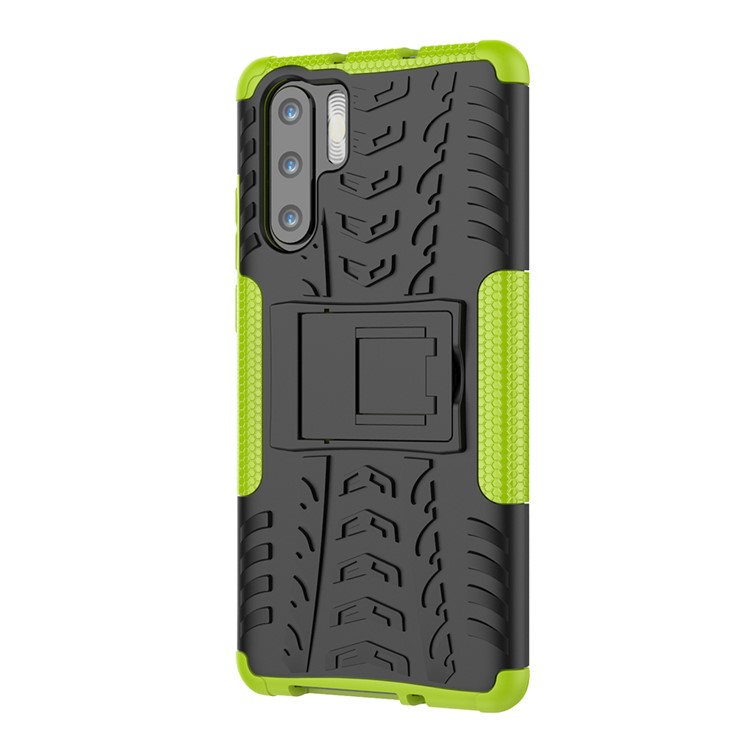 Anti-slip PC + TPU Hybrid Cover Shell with Kickstand for Huawei P30 Pro - Green-5