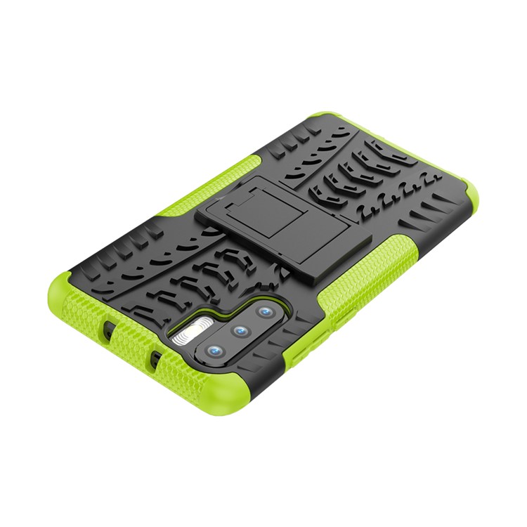 Anti-slip PC + TPU Hybrid Cover Shell with Kickstand for Huawei P30 Pro - Green-7