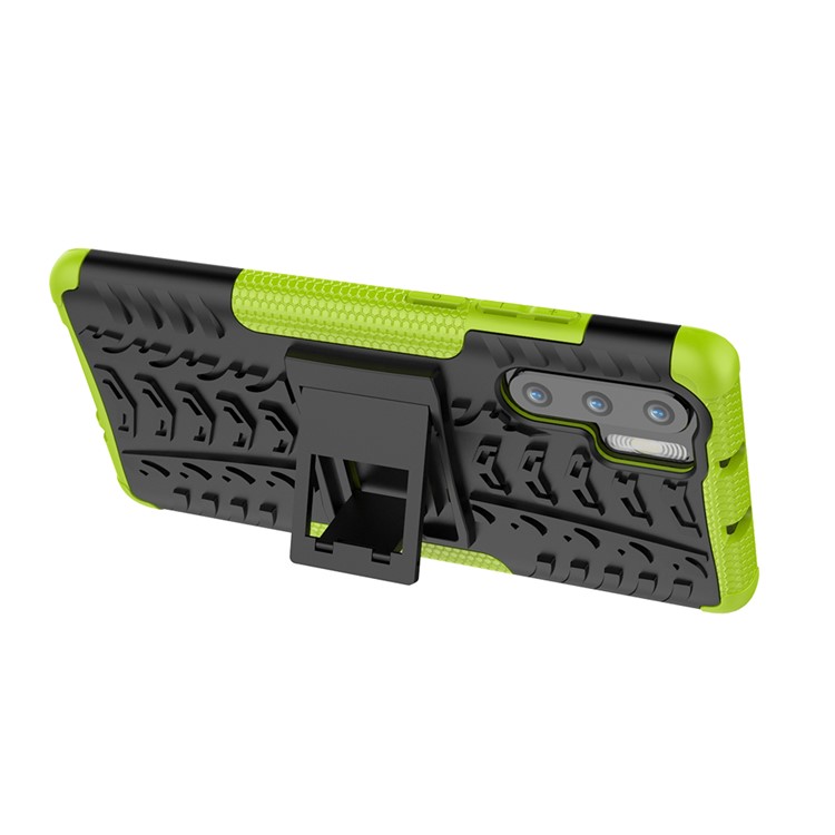 Anti-slip PC + TPU Hybrid Cover Shell with Kickstand for Huawei P30 Pro - Green-8