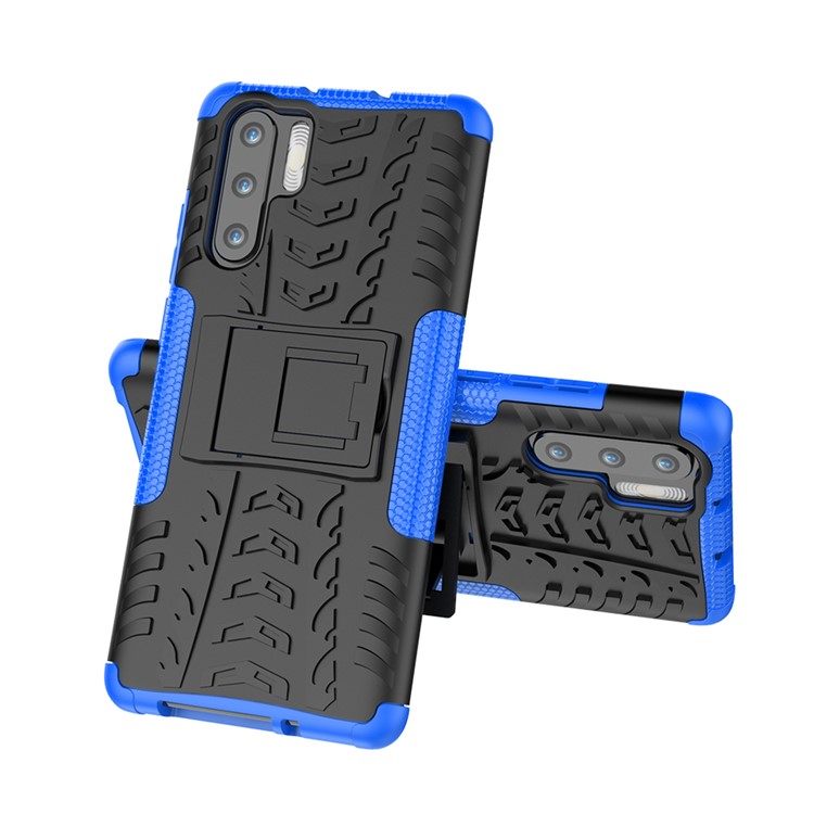 Anti-slip PC + TPU Combo Shell Case with Kickstand for Huawei P30 Pro - Blue-2