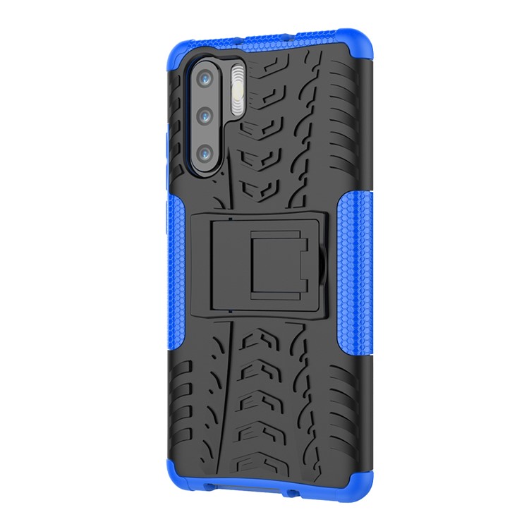 Anti-slip PC + TPU Combo Shell Case with Kickstand for Huawei P30 Pro - Blue-5