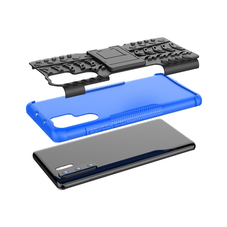 Anti-slip PC + TPU Combo Shell Case with Kickstand for Huawei P30 Pro - Blue-6