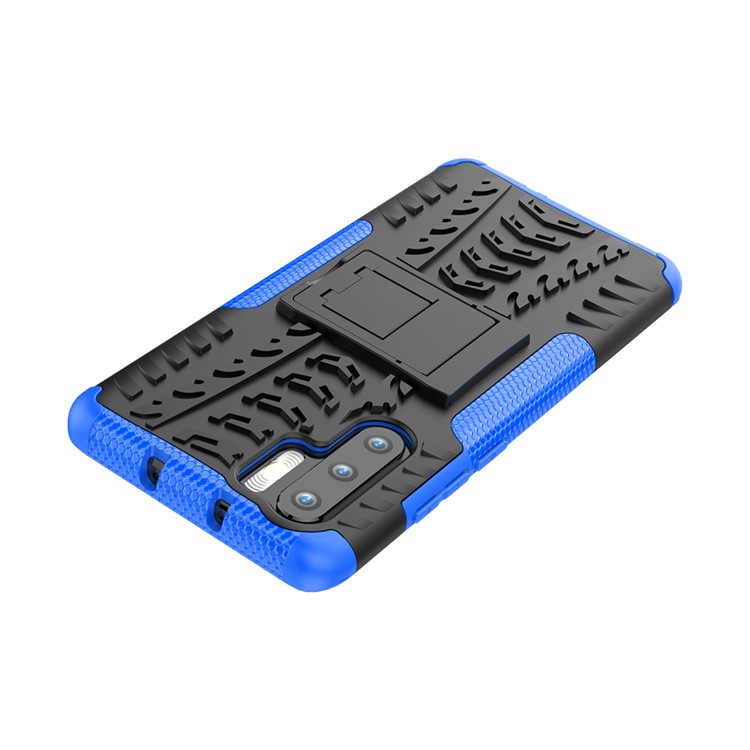 Anti-slip PC + TPU Combo Shell Case with Kickstand for Huawei P30 Pro - Blue-7
