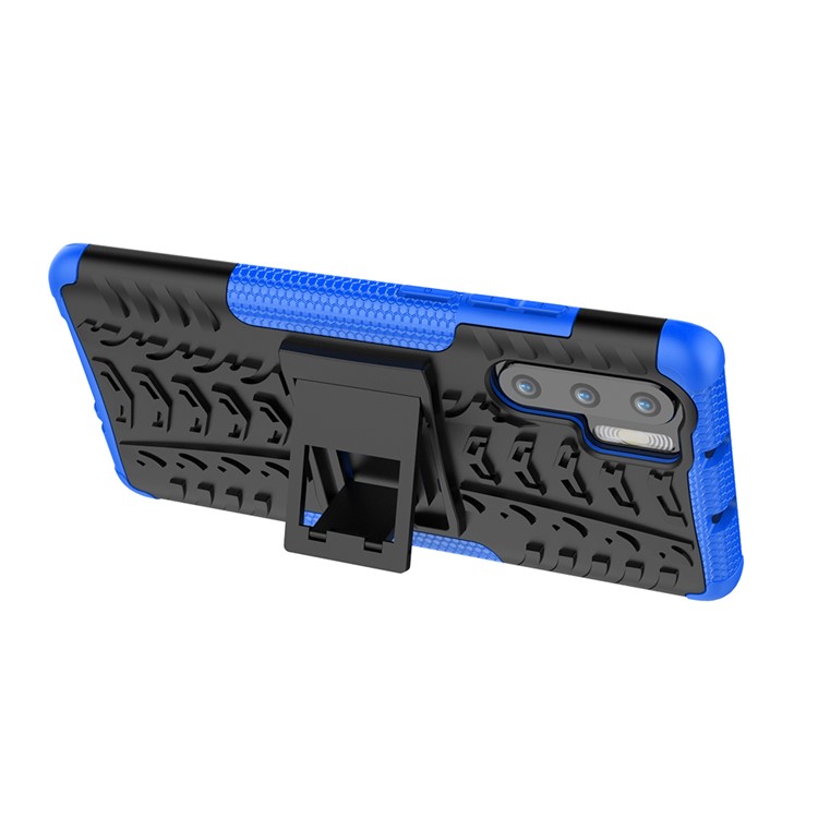 Anti-slip PC + TPU Combo Shell Case with Kickstand for Huawei P30 Pro - Blue-8
