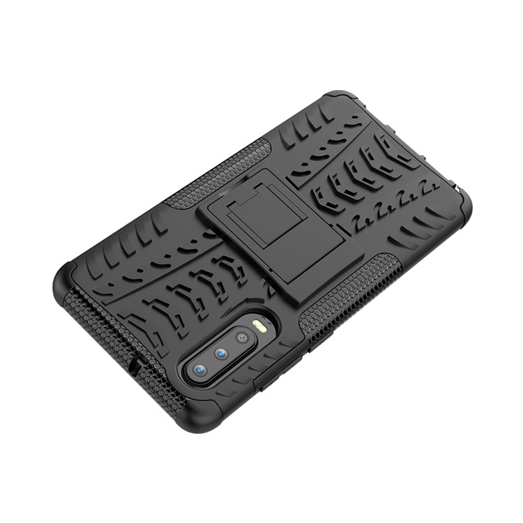 Custodia Ibrida PC + TPU Anti-slip Con Cavalletto Per Huawei P30 - Nero