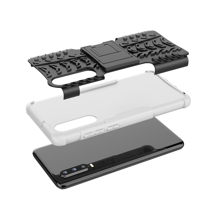 Anti-slip PC + TPU Hybrid Cover with Kickstand for Huawei P30 - White-6