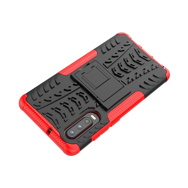 Anti-slip PC + TPU Hybrid Shell with Kickstand for Huawei P30 - Red-7