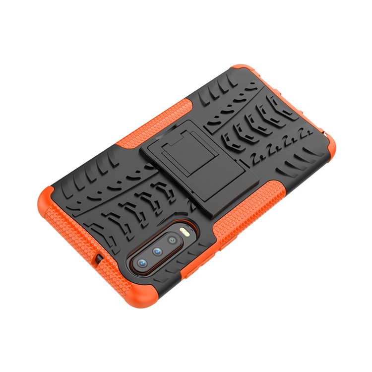 Custodia Protettiva Ibrida Antiscivolo Per PC + TPU Con Cavalletto Per Huawei P30 - Arancia-7
