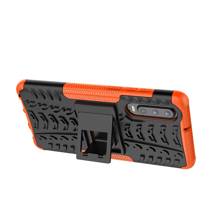 Custodia Protettiva Ibrida Antiscivolo Per PC + TPU Con Cavalletto Per Huawei P30 - Arancia-8