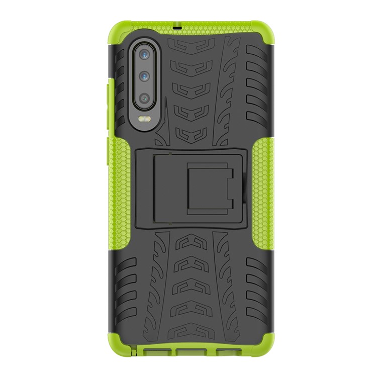 Anti-slip PC + TPU Combo Case with Kickstand for Huawei P30 - Green-3