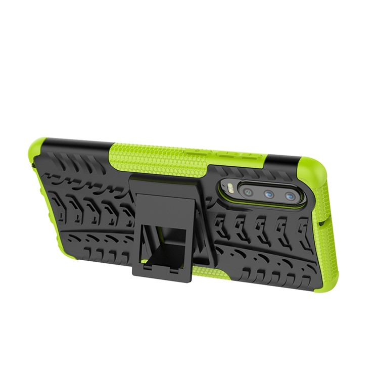 Anti-slip PC + TPU Combo Case with Kickstand for Huawei P30 - Green-8