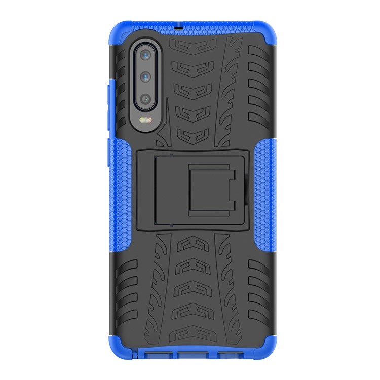 Caso De Telefone Antiderrapante PC + TPU Combo Com Kickstand Para Huawei P30 - Azul-3