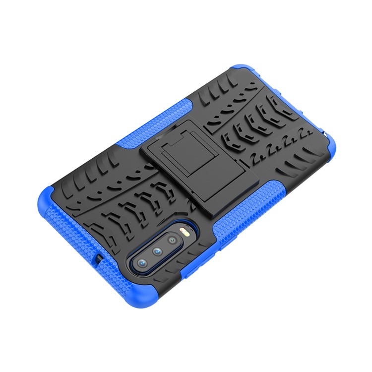 Caso De Telefone Antiderrapante PC + TPU Combo Com Kickstand Para Huawei P30 - Azul-7