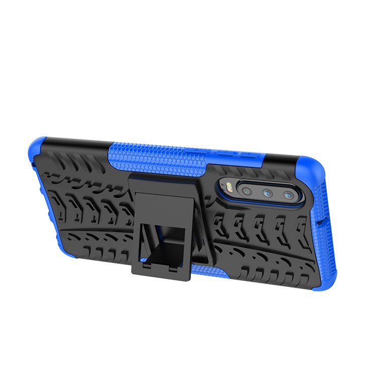 Caso De Telefone Antiderrapante PC + TPU Combo Com Kickstand Para Huawei P30 - Azul-8
