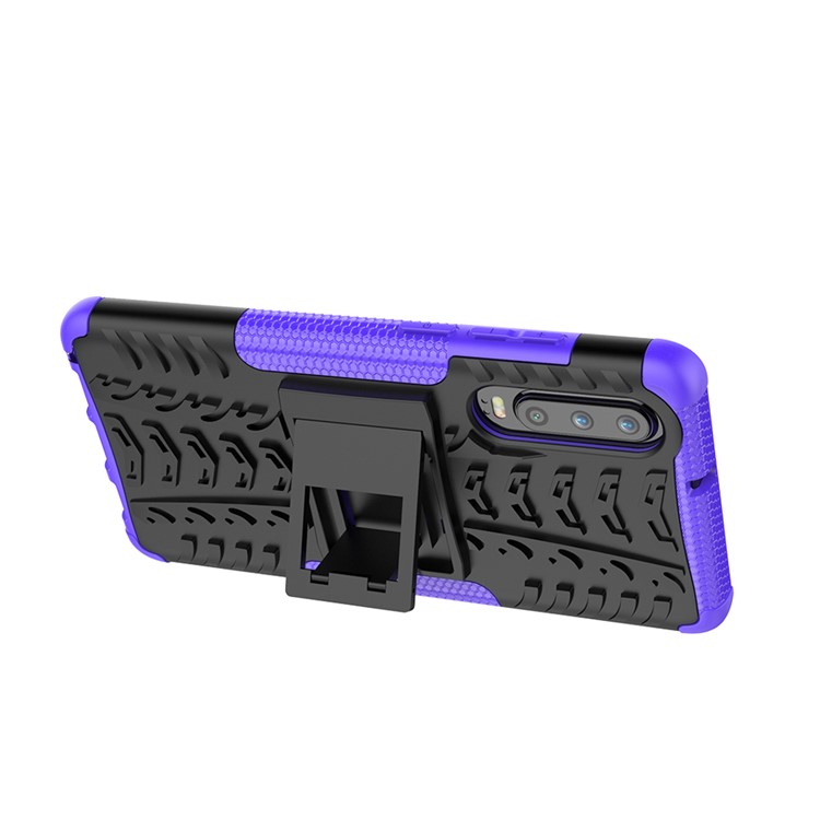 Anti-slip PC + TPU Combo Cover Case with Kickstand for Huawei P30 - Purple-8