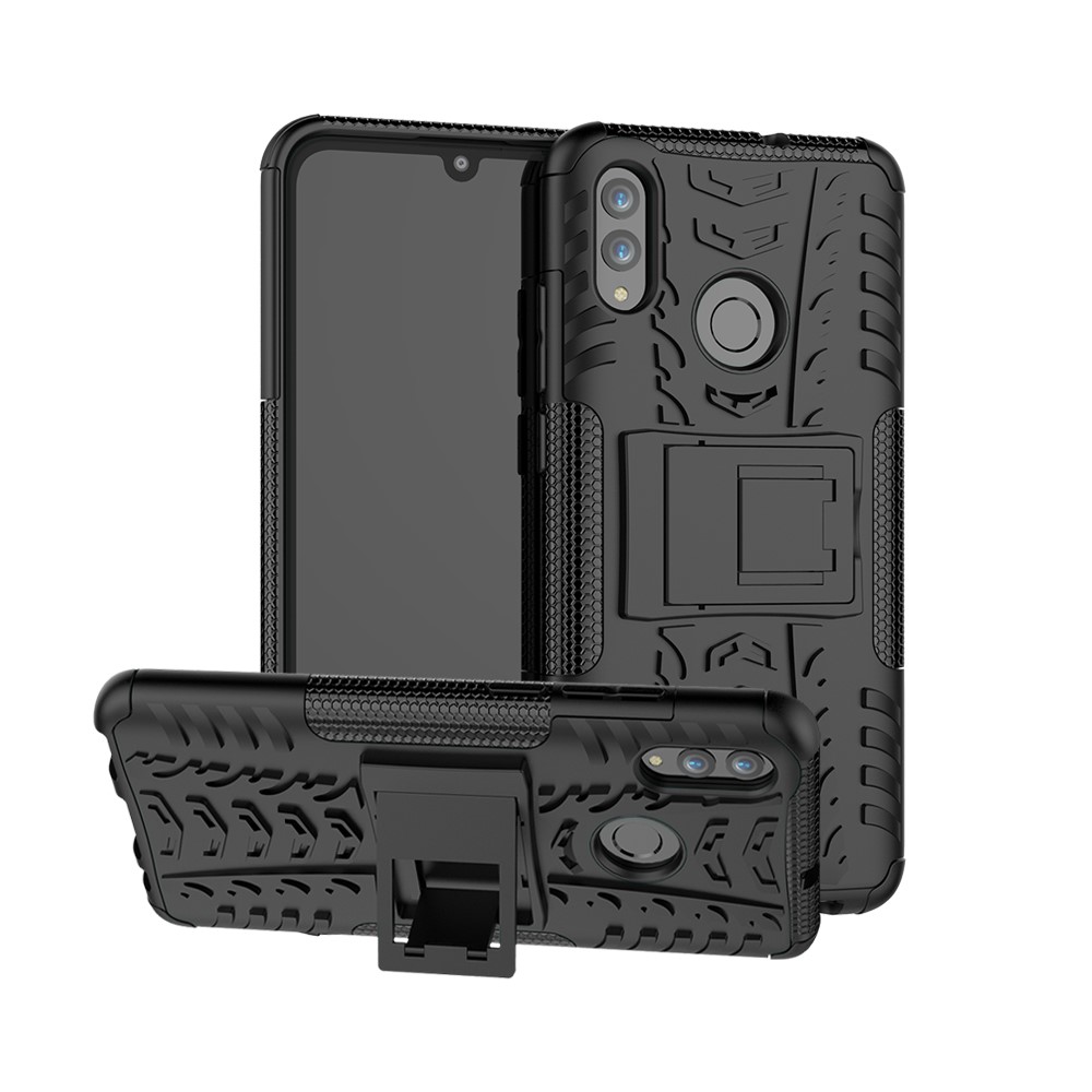 Anti-Rutsch-PC + TPU Hybrid-Ständer Für Huawei P Smart (2019) / P Smart + (2019) - Schwarz-1