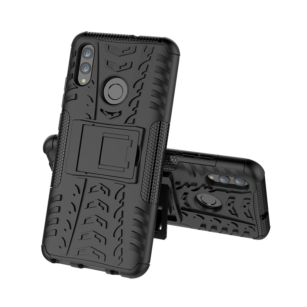 Anti-slip PC + TPU Hybrid Kickstand Case Para Huawei P Smart (2019) / P Smart+(2019) - Negro