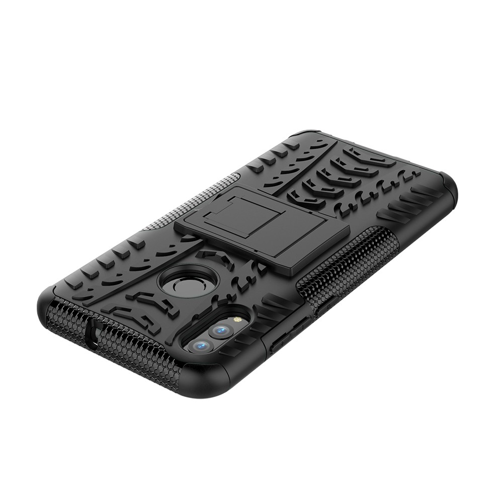 Anti-Rutsch-PC + TPU Hybrid-Ständer Für Huawei P Smart (2019) / P Smart + (2019) - Schwarz-7