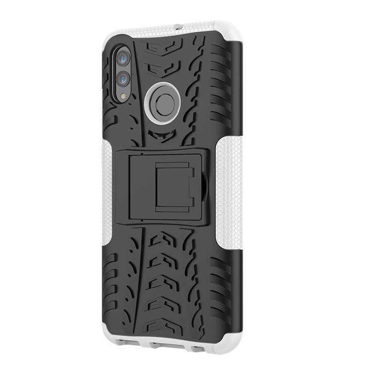 Anti-slip PC + TPU Hybrid Kickstand Cover for Huawei P Smart (2019) / P Smart+ (2019) - White-5