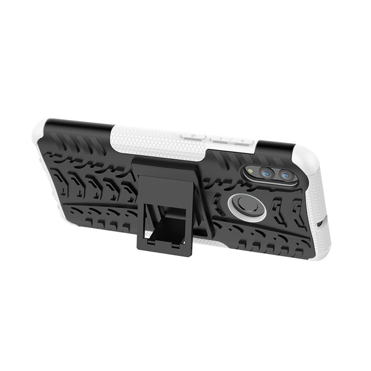 Anti-slip PC + TPU Hybrid Kickstand Cover for Huawei P Smart (2019) / P Smart+ (2019) - White-6