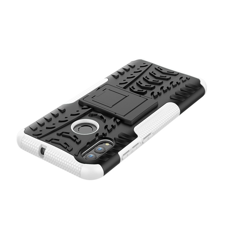 Anti-slip PC + TPU Hybrid Kickstand Cover for Huawei P Smart (2019) / P Smart+ (2019) - White-7