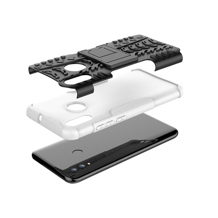 Anti-slip PC + TPU Hybrid Kickstand Cover for Huawei P Smart (2019) / P Smart+ (2019) - White-8