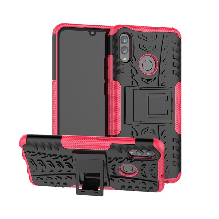 Anti-slip PC + TPU Hybrid Kickstand Back Case for Huawei P Smart (2019) / P Smart+ (2019) - Rose-1