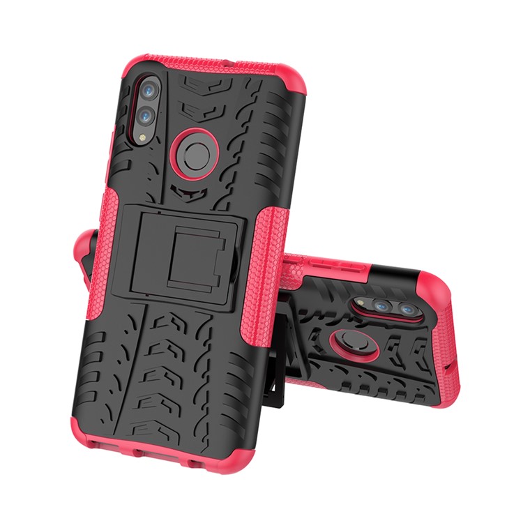 Anti-slip PC + TPU Hybrid Kickstand Back Case for Huawei P Smart (2019) / P Smart+ (2019) - Rose-2