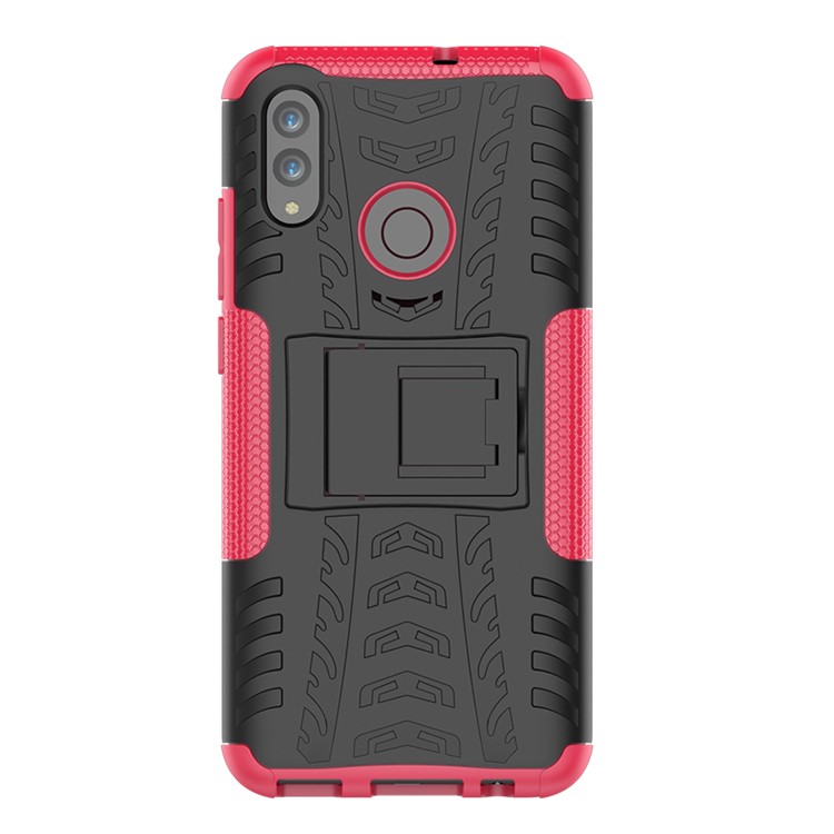 Anti-slip PC + TPU Hybrid Kickstand Back Case for Huawei P Smart (2019) / P Smart+ (2019) - Rose-3