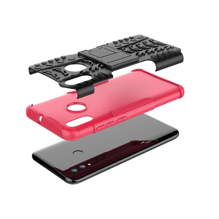 Anti-slip PC + TPU Hybrid Kickstand Back Case for Huawei P Smart (2019) / P Smart+ (2019) - Rose-8