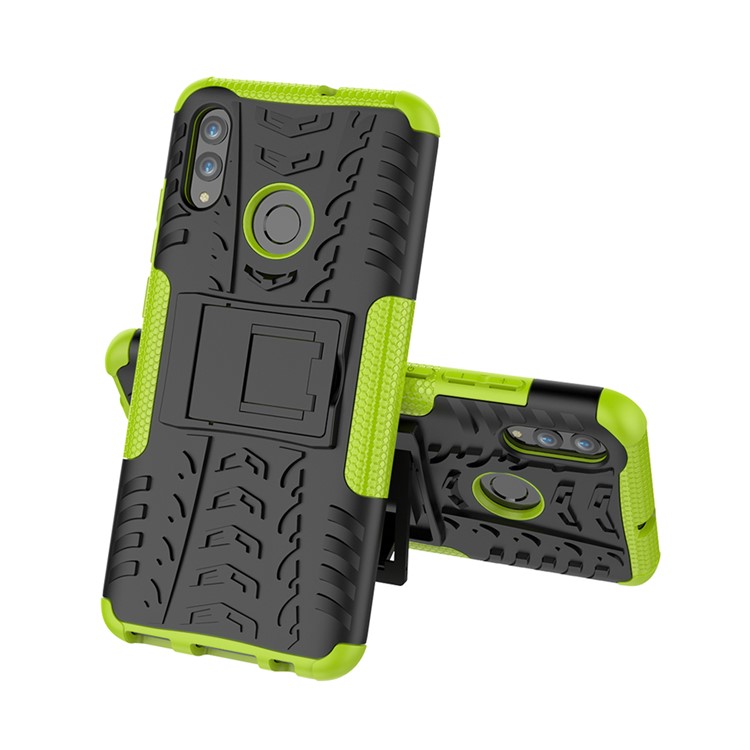 Anti-slip PC + TPU Hybrid Kickstand Mobile Casing for Huawei Smart (2019) / P Smart+ (2019) - Green-2