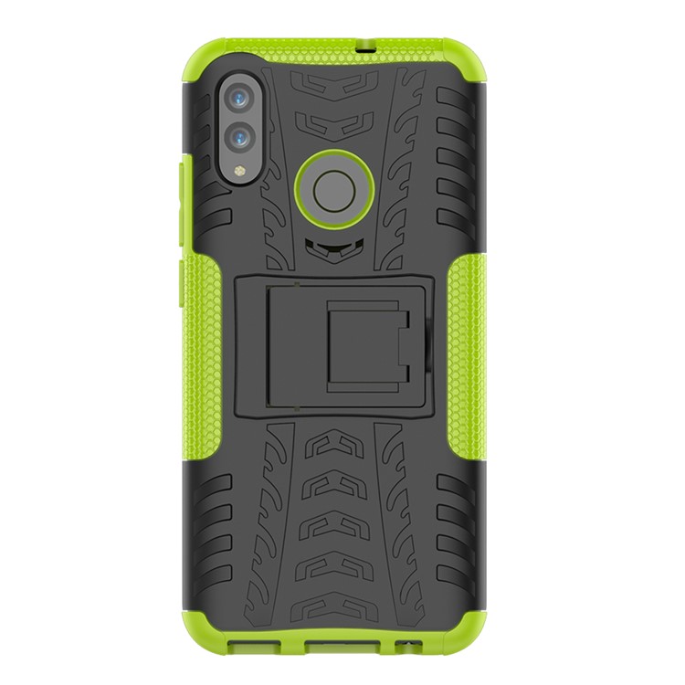 Anti-slip PC + TPU Hybrid Kickstand Mobile Casing for Huawei Smart (2019) / P Smart+ (2019) - Green-3