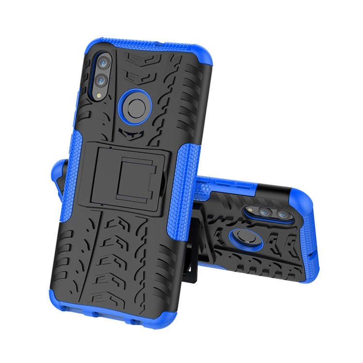Anti-slip PC + TPU Hybrid Kickstand Protection Case for Huawei P Smart (2019) / P Smart+ (2019) - Blue-2